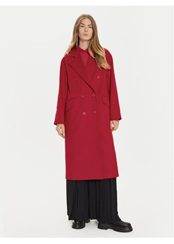 TWINSET Płaszcz wełniany 242TT2203 Czerwony Loose Fit ze sklepu MODIVO w kategorii Płaszcze damskie - zdjęcie 181197459