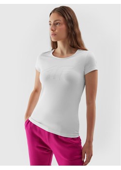 4F T-Shirt 4FAW23TTSHF0907 Biały Slim Fit ze sklepu MODIVO w kategorii Bluzki damskie - zdjęcie 181198235