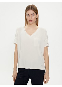 Tommy Hilfiger T-Shirt UW0UW05190 Écru Oversize ze sklepu MODIVO w kategorii Bluzki damskie - zdjęcie 181198305