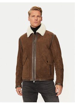 Boss Kurtka skórzana C-Montel 50524458 Brązowy Regular Fit ze sklepu MODIVO w kategorii Kurtki męskie - zdjęcie 181198659