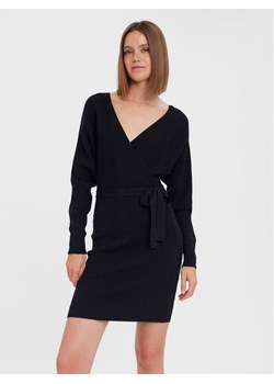 Vero Moda Sukienka dzianinowa 10269251 Czarny Regular Fit ze sklepu MODIVO w kategorii Sukienki - zdjęcie 181198888