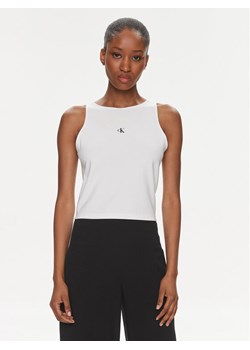 Calvin Klein Jeans Top Archival J20J223107 Biały Slim Fit ze sklepu MODIVO w kategorii Bluzki damskie - zdjęcie 181199199