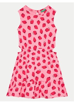 United Colors Of Benetton Sukienka codzienna 3M39CV00R Różowy Regular Fit ze sklepu MODIVO w kategorii Sukienki dziewczęce - zdjęcie 181199278