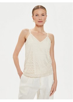 Vero Moda Top Maya 10304453 Écru Regular Fit ze sklepu MODIVO w kategorii Bluzki damskie - zdjęcie 181199286