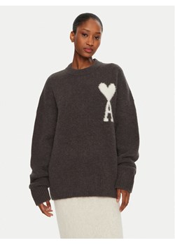 AMI PARIS Sweter UKS025.KN0032 Szary Regular Fit ze sklepu MODIVO w kategorii Swetry damskie - zdjęcie 181199457