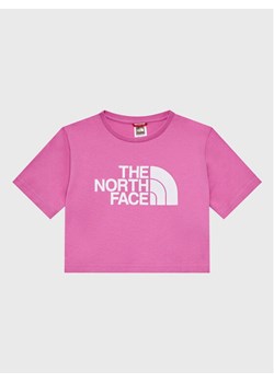 The North Face T-Shirt Crop Easy NF0A83EU Różowy Regular Fit ze sklepu MODIVO w kategorii Bluzki dziewczęce - zdjęcie 181200096
