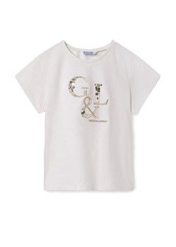 Mayoral T-Shirt 854 Écru Regular Fit ze sklepu MODIVO w kategorii Bluzki dziewczęce - zdjęcie 181200109