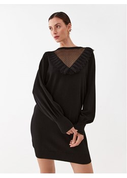 TWINSET Sukienka dzianinowa 232TP3423 Czarny Regular Fit ze sklepu MODIVO w kategorii Sukienki - zdjęcie 181200289