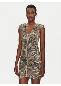 Just Cavalli Sukienka koktajlowa 78PAO949 Brązowy Slim Fit ze sklepu MODIVO w kategorii Sukienki - zdjęcie 181200825