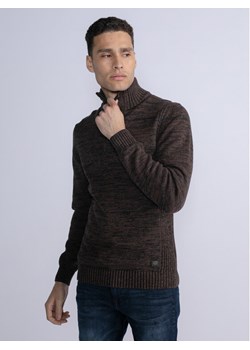 Petrol Industries Sweter M-3030-KWC206 Brązowy Regular Fit ze sklepu MODIVO w kategorii Swetry męskie - zdjęcie 181200827
