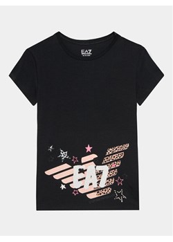 EA7 Emporio Armani T-Shirt 6RFT06 FJDZZ 1200 Czarny Regular Fit ze sklepu MODIVO w kategorii Bluzki dziewczęce - zdjęcie 181200967