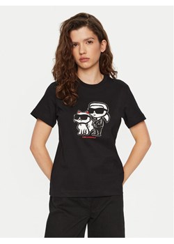 KARL LAGERFELD T-Shirt A1W17129 Czarny Regular Fit ze sklepu MODIVO w kategorii Bluzki damskie - zdjęcie 181201547