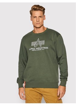 Alpha Industries Bluza Basic 118302 Zielony Regular Fit ze sklepu MODIVO w kategorii Bluzy męskie - zdjęcie 181201608