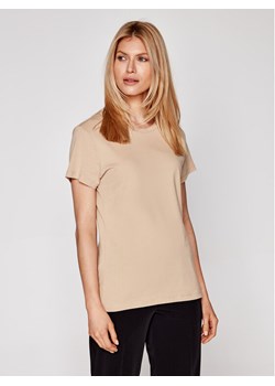 Samsøe Samsøe T-Shirt Solly Solid F00012050 Beżowy Regular Fit ze sklepu MODIVO w kategorii Bluzki damskie - zdjęcie 181201996