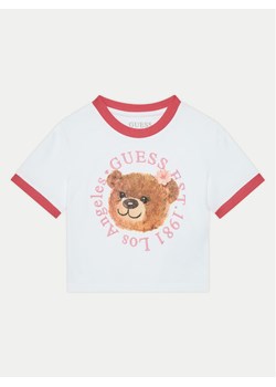 Guess T-Shirt J5RI41 K6YW4 Biały Regular Fit ze sklepu MODIVO w kategorii Bluzki dziewczęce - zdjęcie 181202146