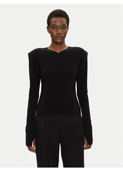 NORMA KAMALI Bluzka KK4246PLF32001 Czarny Regular Fit ze sklepu MODIVO w kategorii Bluzki damskie - zdjęcie 181202627