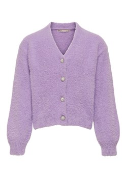 Kids ONLY Kardigan 15306451 Fioletowy Regular Fit ze sklepu MODIVO w kategorii Swetry dziewczęce - zdjęcie 181202887