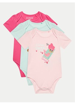 Guess Komplet 3 par body S4GG14 K6YW4 Kolorowy Regular Fit ze sklepu MODIVO w kategorii Body niemowlęce - zdjęcie 181203128