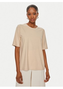 United Colors Of Benetton T-Shirt 34G7D107B Beżowy Regular Fit ze sklepu MODIVO w kategorii Bluzki damskie - zdjęcie 181203155