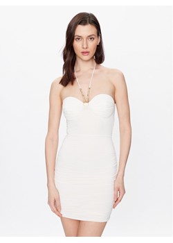 Elisabetta Franchi Sukienka koktajlowa AB-435-32E2-V400 Biały Slim Fit ze sklepu MODIVO w kategorii Sukienki - zdjęcie 181203276