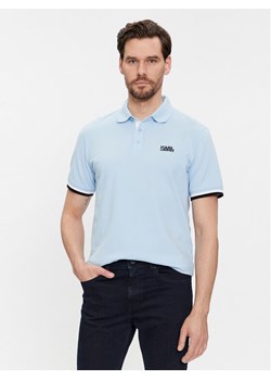 KARL LAGERFELD Polo 745403 541233 Błękitny Regular Fit ze sklepu MODIVO w kategorii T-shirty męskie - zdjęcie 181203446