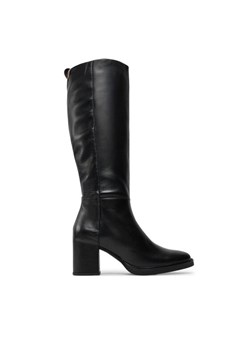Tommy Hilfiger Kozaki Long Boot Mid Wrapped Lthr Heel FW0FW08099 Czarny ze sklepu MODIVO w kategorii Kozaki damskie - zdjęcie 181204336