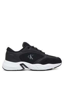 Calvin Klein Jeans Sneakersy Retro Tennis Mg Mix YW0YW01743 Czarny ze sklepu MODIVO w kategorii Buty sportowe damskie - zdjęcie 181205538