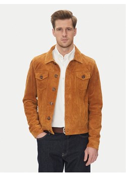 Serge Pariente Kurtka skórzana Jeans Brązowy Regular Fit ze sklepu MODIVO w kategorii Kurtki męskie - zdjęcie 181205856