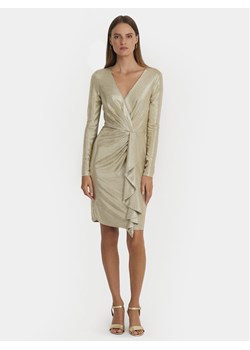 Lauren Ralph Lauren Sukienka koktajlowa 253919827005 Złoty Slim Fit ze sklepu MODIVO w kategorii Sukienki - zdjęcie 181205986