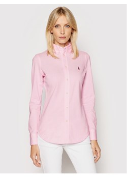 Polo Ralph Lauren Koszula Heidi 211664427002 Różowy Slim Fit ze sklepu MODIVO w kategorii Koszule damskie - zdjęcie 181206596