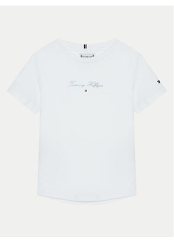 Tommy Hilfiger T-Shirt KG0KG08298 S Biały Regular Fit ze sklepu MODIVO w kategorii Bluzki dziewczęce - zdjęcie 181206605