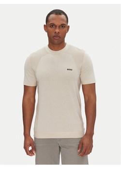 BOSS T-Shirt Momentum 50520683 Beżowy Regular Fit ze sklepu MODIVO w kategorii T-shirty męskie - zdjęcie 181207906