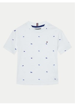 Tommy Hilfiger T-Shirt KB0KB09353 S Biały Regular Fit ze sklepu MODIVO w kategorii Bluzki dziewczęce - zdjęcie 181208046