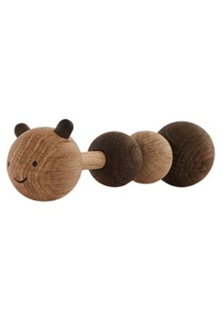 OYOY mini Grzechotka &quot;Larva&quot; w kolorze brązowym - 6m+ ze sklepu Limango Polska w kategorii Zabawki - zdjęcie 181210767