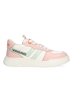 Vingino Skórzane sneakersy w kolorze biało-różowym ze sklepu Limango Polska w kategorii Buty sportowe dziecięce - zdjęcie 181210817