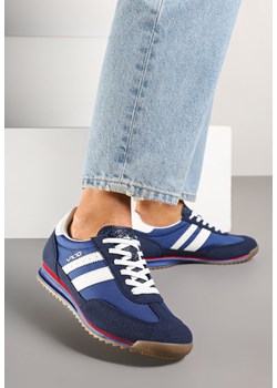 Granatowe Sneakersy Vico z Ozdobnymi Paskami Voinea ze sklepu renee.pl w kategorii Buty sportowe damskie - zdjęcie 181211645