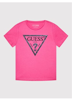 Guess T-Shirt J73I56 K8HM0 Różowy Regular Fit ze sklepu MODIVO w kategorii Bluzki dziewczęce - zdjęcie 181212786
