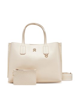 Tommy Hilfiger Torebka Th Distinct Mini Tote AW0AW17192 Beżowy ze sklepu MODIVO w kategorii Torebki damskie - zdjęcie 181212845