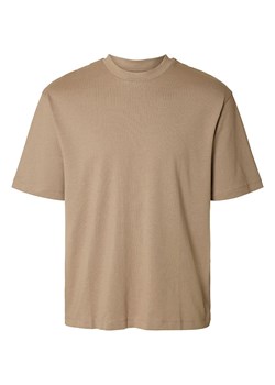 SELECTED HOMME Koszulka w kolorze beżowym ze sklepu Limango Polska w kategorii T-shirty męskie - zdjęcie 181217676