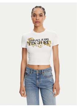 Versace Jeans Couture T-Shirt 78HAHC05 Biały Slim Fit ze sklepu MODIVO w kategorii Bluzki damskie - zdjęcie 181219545