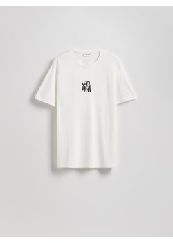 Reserved - T-shirt regular z nadrukiem - złamana biel ze sklepu Reserved w kategorii T-shirty męskie - zdjęcie 181221787
