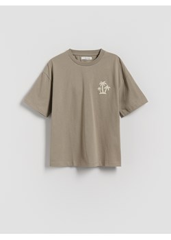 Reserved - Bawełniany t-shirt z nadrukiem - beżowy ze sklepu Reserved w kategorii T-shirty chłopięce - zdjęcie 181221817