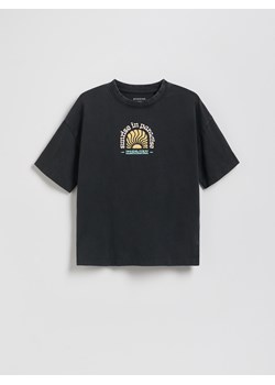 Reserved - Bawełniany t-shirt oversize - czarny ze sklepu Reserved w kategorii T-shirty chłopięce - zdjęcie 181221965