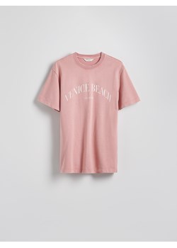 Reserved - T-shirt regular z nadrukiem - brudny róż ze sklepu Reserved w kategorii T-shirty męskie - zdjęcie 181222036