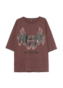 Cropp - Brązowy T-shirt z nadrukiem - brązowy ze sklepu Cropp w kategorii T-shirty męskie - zdjęcie 181222225