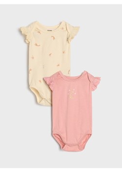 Sinsay - Body z rękawami wykonanymi z haftowanej tkaniny 2 pack - kremowy ze sklepu Sinsay w kategorii Odzież dla niemowląt - zdjęcie 181223145