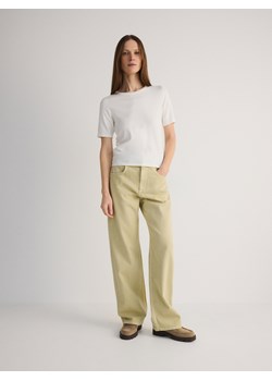 Reserved - Jeansy wide leg - zielony ze sklepu Reserved w kategorii Jeansy damskie - zdjęcie 181223925