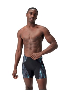 Speedo Kąpielówki &quot;Eco+ Compression&quot; w kolorze czarno-szaro-błękitnym ze sklepu Limango Polska w kategorii Kąpielówki - zdjęcie 181224718