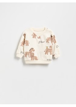Reserved - Bawełniana bluza z nadrukiem - kremowy ze sklepu Reserved w kategorii Odzież dla niemowląt - zdjęcie 181225196