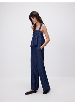 Reserved - Jeansy wide leg z rozcięciem - granatowy ze sklepu Reserved w kategorii Jeansy damskie - zdjęcie 181225476